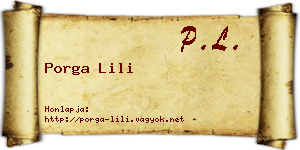 Porga Lili névjegykártya